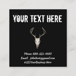 Händlerskull-Antler Black Square-Visitenkarte Quadratische Visitenkarte