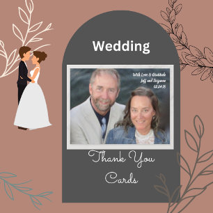 Handlettering-Foto-Hochzeit-Dankeschön-Postkarte Postkarte