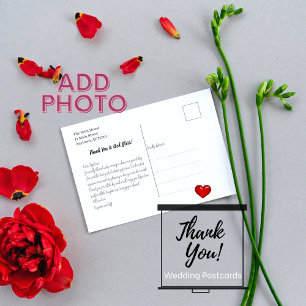 Handlettering-Hochzeitsvorlage Foto Danke Postkarte