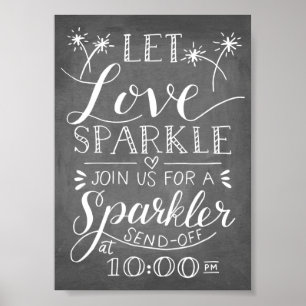 Handlettering Lasst Liebe funkeln Fackel Abschied Poster