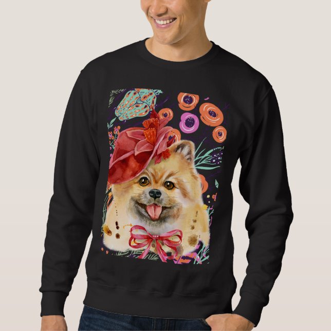 Handlicher Spitz für Valentine Sweatshirt (Vorderseite)