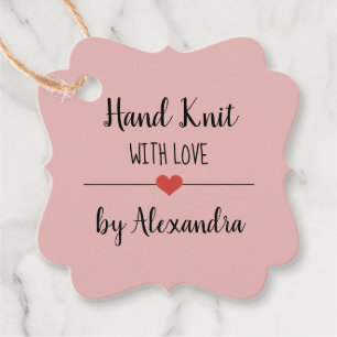 Handlicher Strick mit Liebe-weiße Schrift Geschenkanhänger