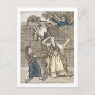 Handlicht von einem Affen oder dem Kopf der Dame Postkarte