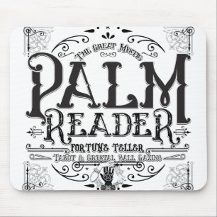 Handlinienleser Vintage-Magie-Wahrsager-Schild Mousepad