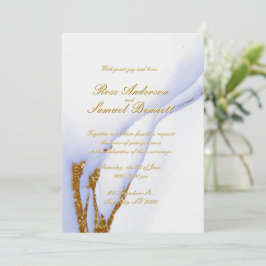 Handmade Alcohol Ink Glitter Wedding Invitation