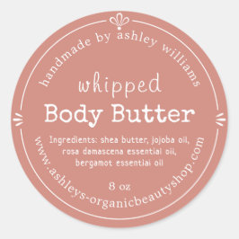 Handmade Bio Body Butter Label TerraCotta Runder Aufkleber