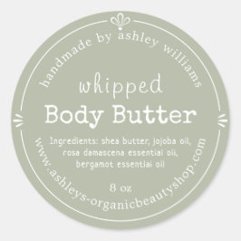 Handmade Body Butter Bio Business Green Runder Aufkleber