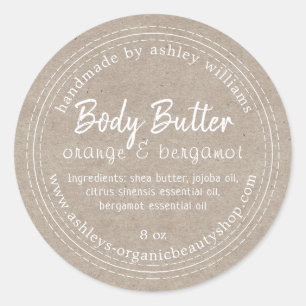 Handmade Body Butter Bio Business Kraft Label Runder Aufkleber