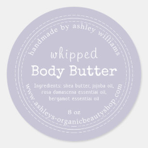 Handmade Body Butter Bio Business Lavendel Runder Aufkleber