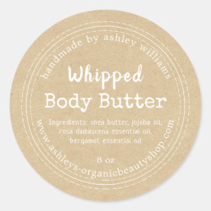 Handmade Body Butter Kraft Bio Business Label Runder Aufkleber