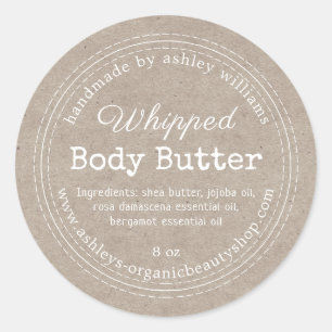 Handmade Body Butter Kraft Bio Business Label Runder Aufkleber