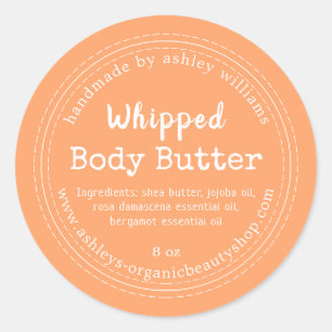 Handmade Body Butter Orange Bio Jar Label Runder Aufkleber
