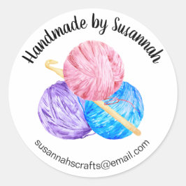 Handmade Business Crochet Runder Aufkleber