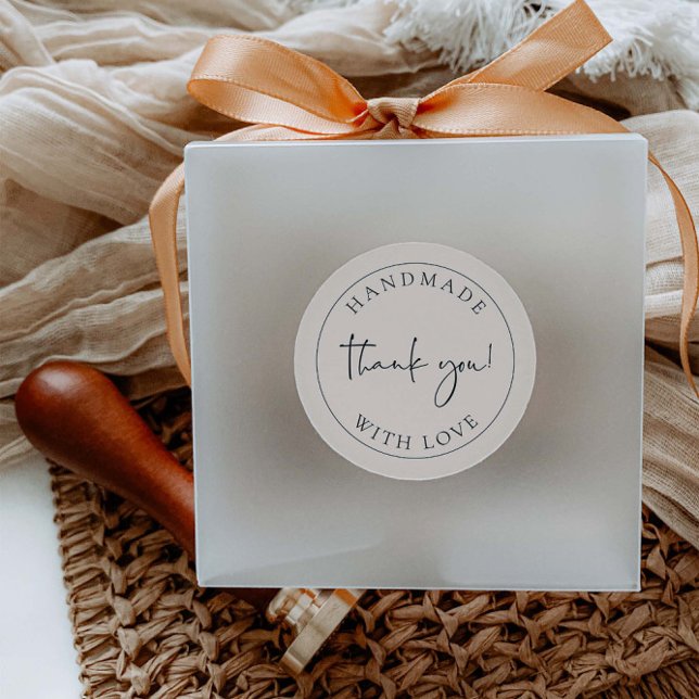 Handmade-Business dank Packaufkleber-Etikett Runder Aufkleber (Von Creator hochgeladen)