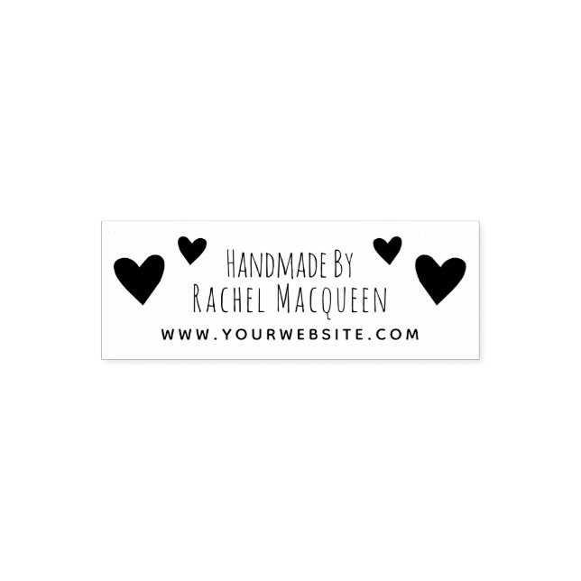 Handmade by Hearts Website Business Packaging Permastempel (Design)