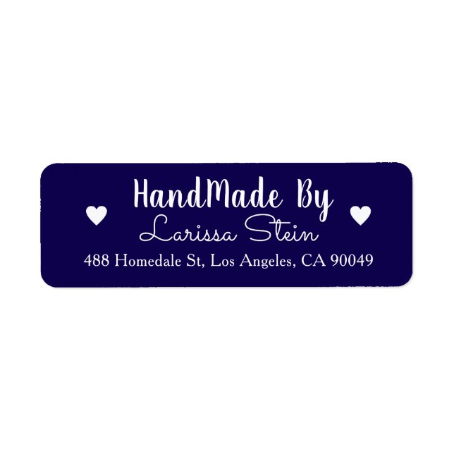 "Handmade by" Herz Romantisches Blau (Vorne)