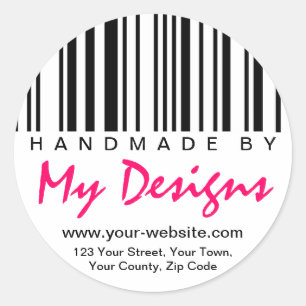Handmade by Strichcode Label Aufkleber