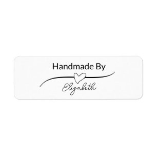 Handmade by your name in Script with Heart