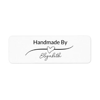 Handmade by your name in Script with Heart