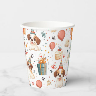 Handmade Cash Envelope - Hunde zum Geburtstag Pappbecher