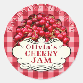 Handmade Cherry Jam Runder Aufkleber