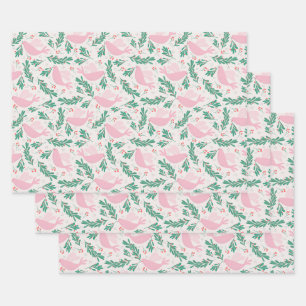 Handmade Christmas Dove of Peace Olive Branch Geschenkpapier Set