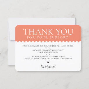 HANDMADE DANKEN SIE beruflich trendige Orange Dankeskarte