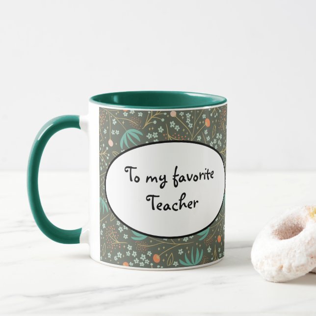 Handmade farbige Weihnachtsblume Tasse (Mit Donut)