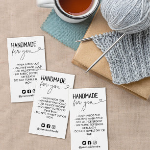 Handmade for you Wash Instructions Social Media