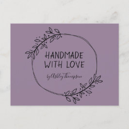 Handmade Greenery Wreath Earthy Lila Postkarte