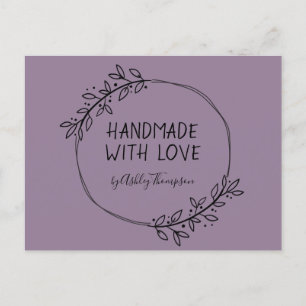 Handmade Greenery Wreath Earthy Lila Postkarte