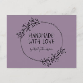 Handmade Greenery Wreath Earthy Lila Postkarte
