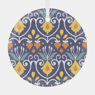Handmade Ikat: Ethnic Boho Fabric Ornament Aus Glas