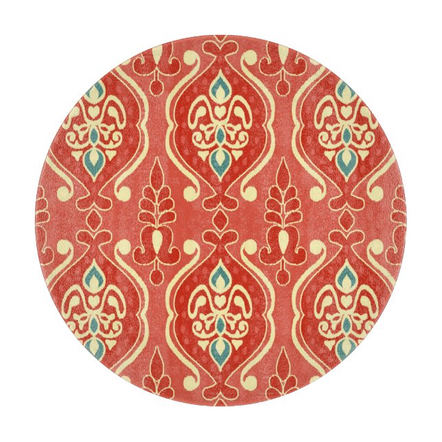 Handmade Ikat: Ethnic Boho Fabric Schneidebrett (Vorderseite)