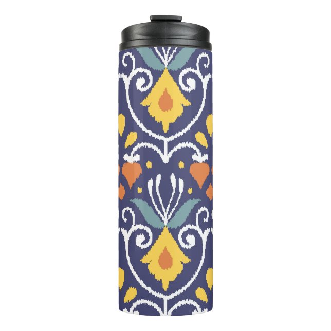 Handmade Ikat: Ethnic Boho Fabric Thermosbecher (Vorderseite)