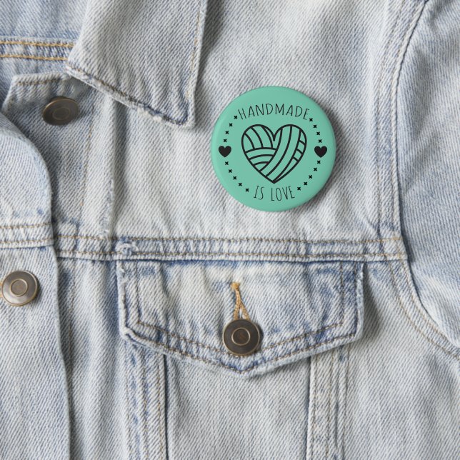 Handmade is Liebe Yarn Heart Button (Beispiel)