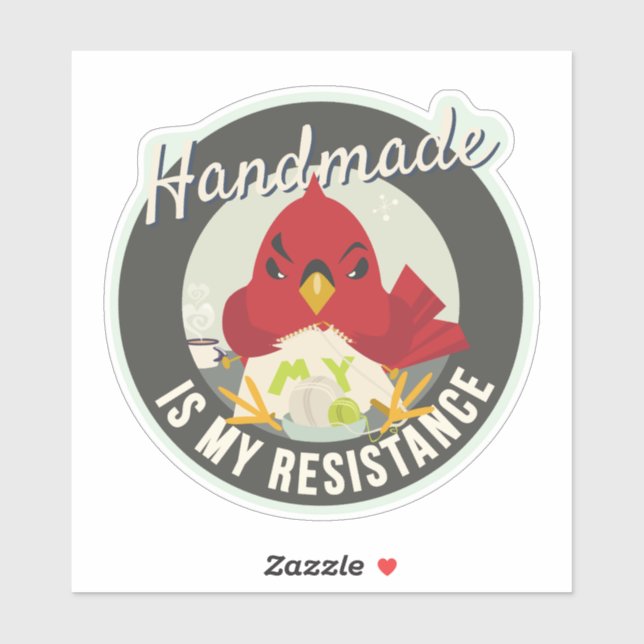 Handmade is My Resistance Round Badge Aufkleber (Blatt)