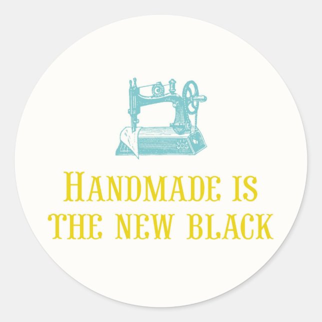 Handmade ist das neue Schwarze Stickers (Vorderseite)