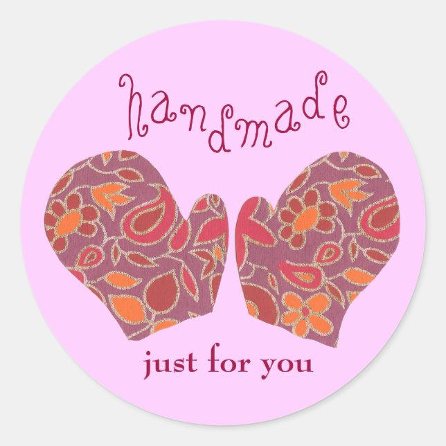 "Handmade Just for You" sticker (Vorderseite)