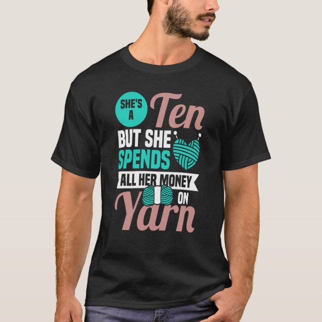 Handmade Knit Knitting Crochet Saying  1 T-Shirt (Vorderseite)