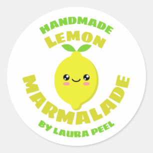 Handmade Lemon Marmalade Runder Aufkleber