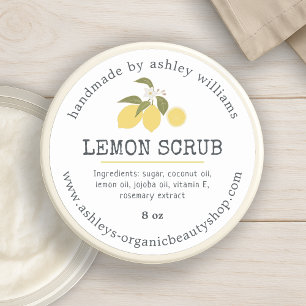 Handmade Lemon Scrub Bio Skincare Jar Runder Aufkleber