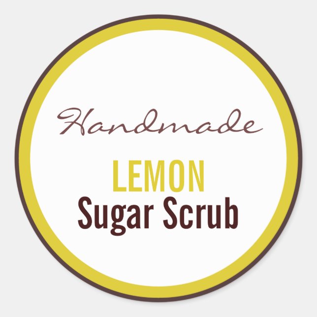 Handmade Lemon Sugar Scrub Runder Aufkleber (Vorderseite)
