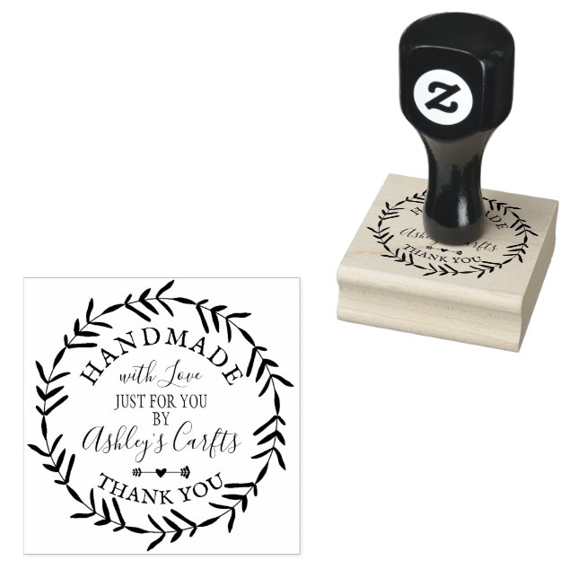 Handmade mit Liebe boho rustic Vielen Dank Gummistempel (Stempel)