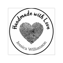 Handmade mit Liebe Briefmarke Herzname Personalisi Permastempel