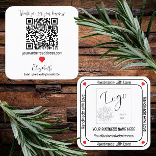 Handmade mit Liebe Business Promo - monochromatisc Quadratische Visitenkarte
