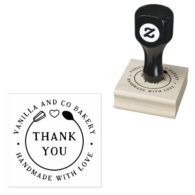 Handmade mit Liebe Danke Whislpool Spoon Bäckerei Gummistempel (Stempel)