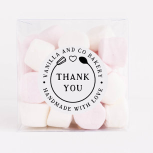 Handmade mit Liebe Danke Whislpool Spoon Bäckerei Runder Aufkleber