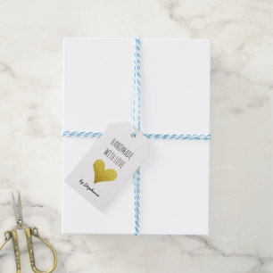 Handmade mit Liebe Gold Heart Soziale Medien Geschenkanhänger