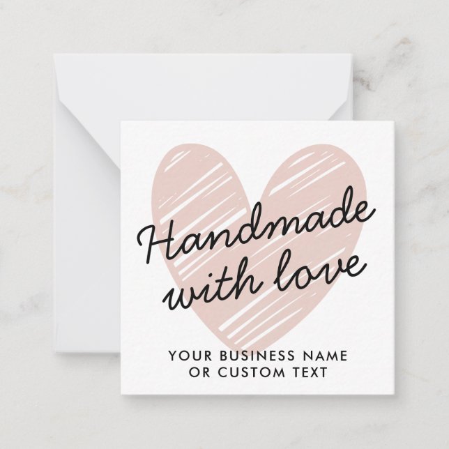 Handmade mit Liebe Herzlichen Dank Juwelenpflege Mitteilungskarte (Vorderseite)